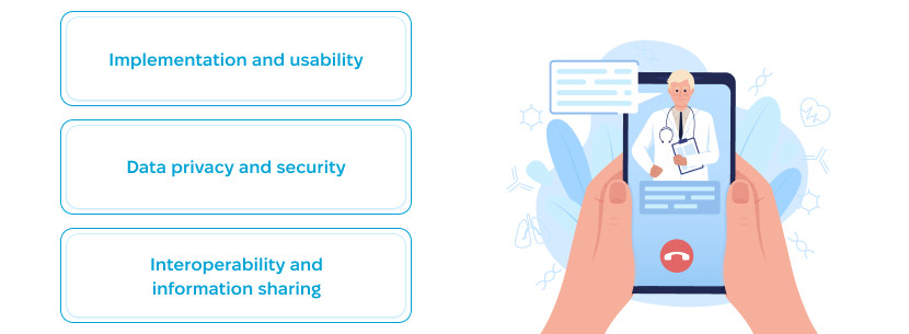 Key challenges in EHR systems affecting patient care EHR challenges include usability, privacy, and data sharing issues