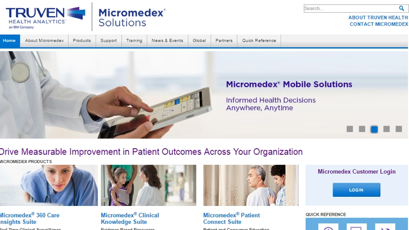Micromedex mobile app for informed health decisions and drug recommendations Micromedex mobile healthcare app interface showcasing drug database and medical information