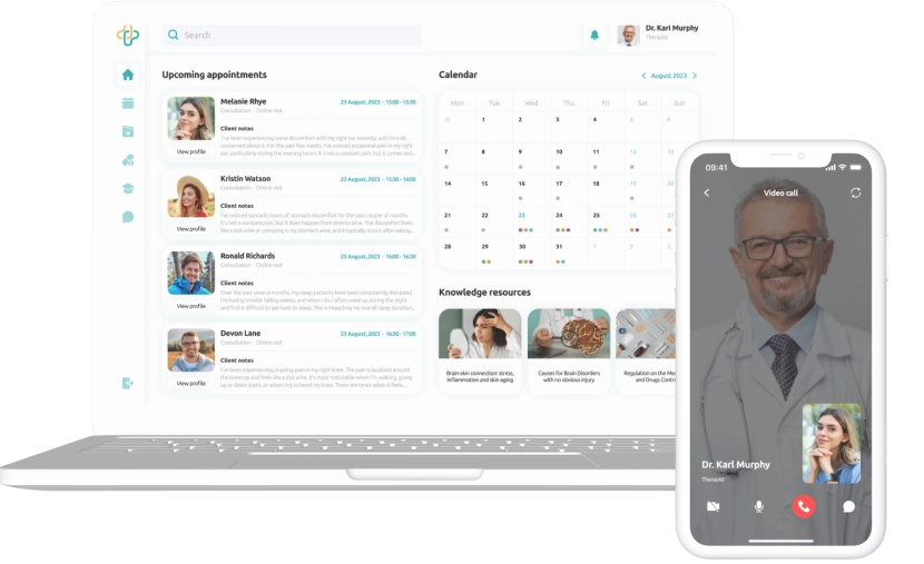Digital solution for medical clinics, including a mobile app for patients and web portal for doctors Telemedicine app for a chain of Canadian medical clinics developed by Exoft